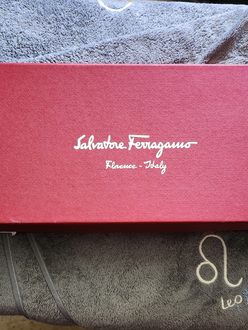 Salvatore Ferragamo Burgundy Box With White Logo